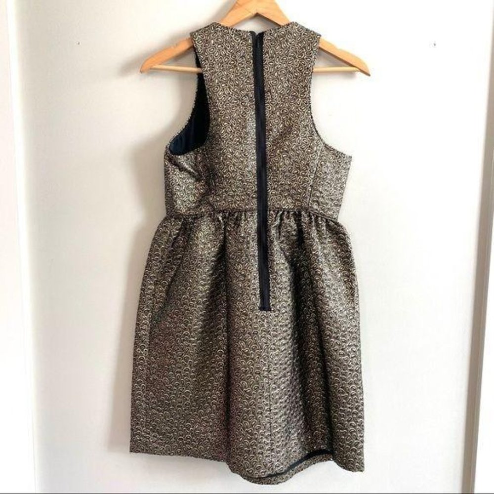 Tibi Jacquard Paisley Black & Gold Metallic Dress - Picture 7 of 16